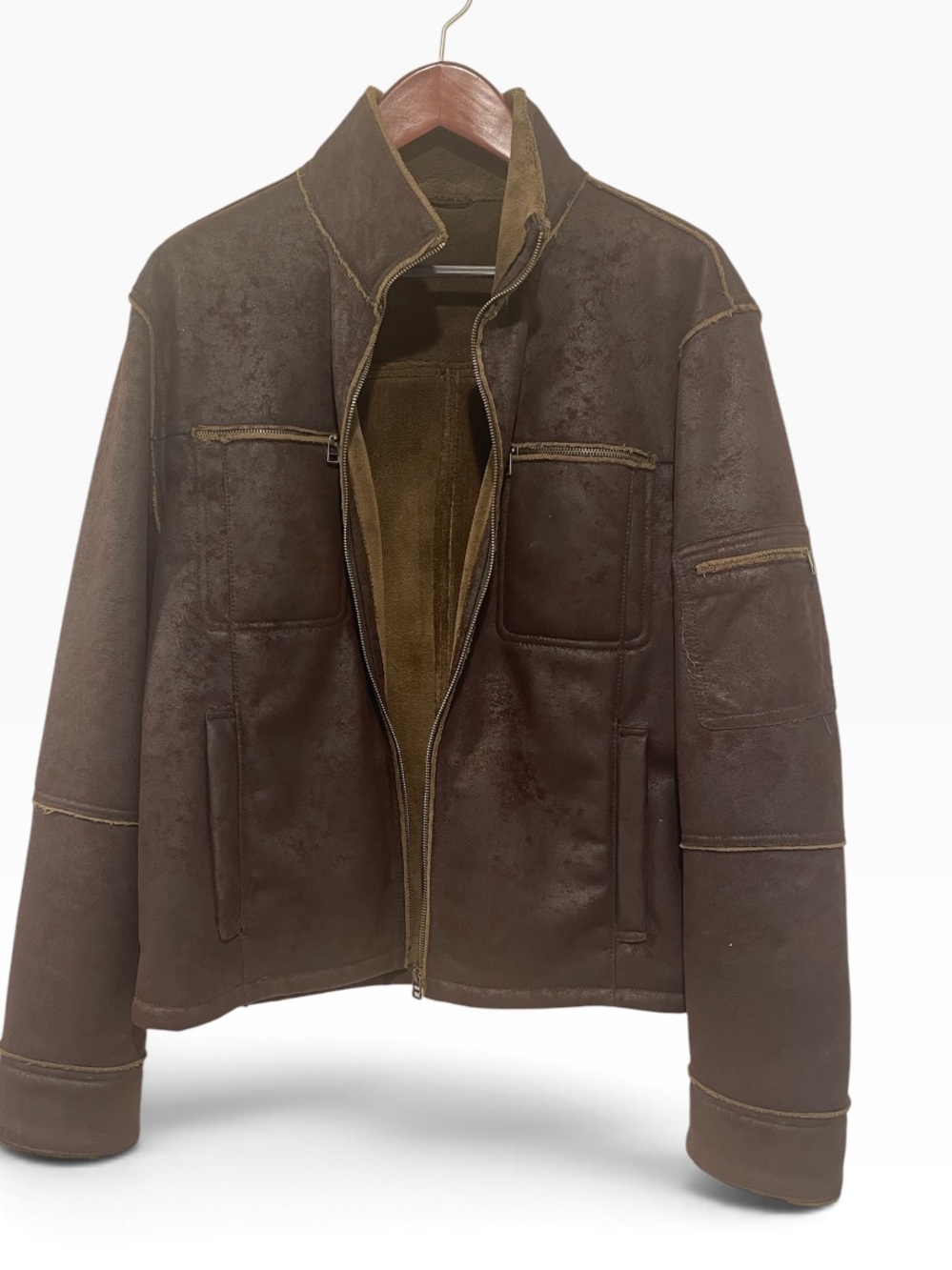 Zara Men Brown Zipper Jacket.Size XL